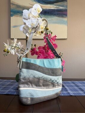 Coach Vintage patchwork wave blue